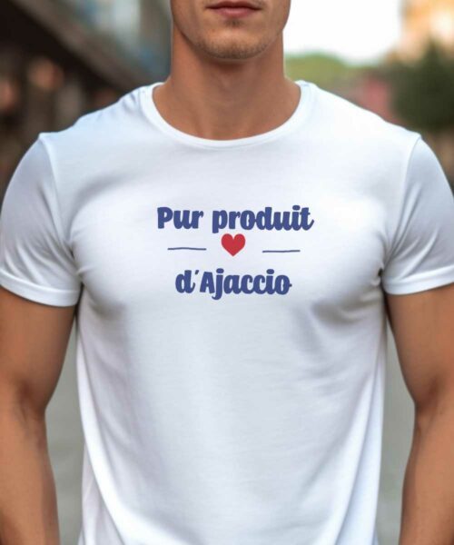 T-Shirt Blanc Pur produit de Ajaccio Pour homme-1