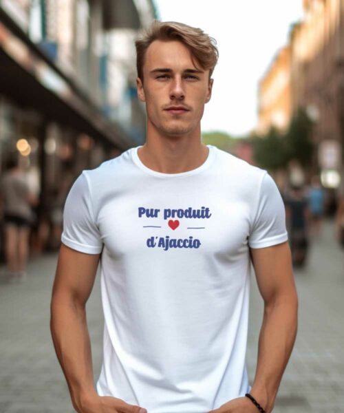 T-Shirt Blanc Pur produit de Ajaccio Pour homme-2