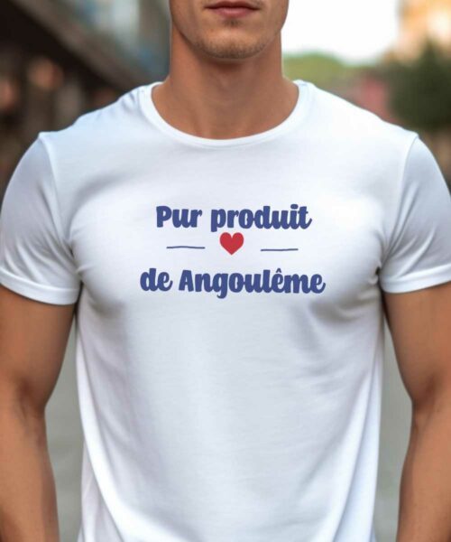 T-Shirt Blanc Pur produit de Angoulême Pour homme-1