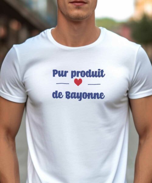 T-Shirt Blanc Pur produit de Bayonne Pour homme-1