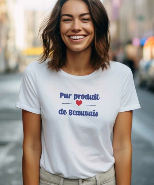 T-Shirt Blanc Pur produit de Beauvais Pour femme-2