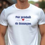 T-Shirt Blanc Pur produit de Besançon Pour homme-1