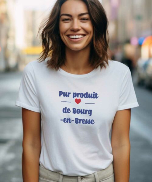 T-Shirt Blanc Pur produit de Bourg-en-Bresse Pour femme-2