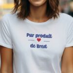 T-Shirt Blanc Pur produit de Brest Pour femme-1