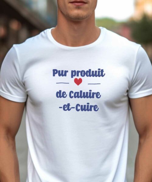 T-Shirt Blanc Pur produit de Caluire-et-Cuire Pour homme-1