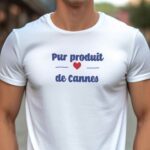 T-Shirt Blanc Pur produit de Cannes Pour homme-1