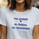 T-Shirt Blanc Pur produit de Châlons-en-Champagne Pour femme-1