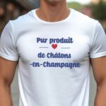 T-Shirt Blanc Pur produit de Châlons-en-Champagne Pour homme-1