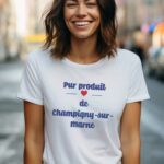 T-Shirt Blanc Pur produit de Champigny-sur-Marne Pour femme-2
