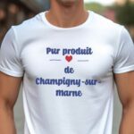 T-Shirt Blanc Pur produit de Champigny-sur-Marne Pour homme-1