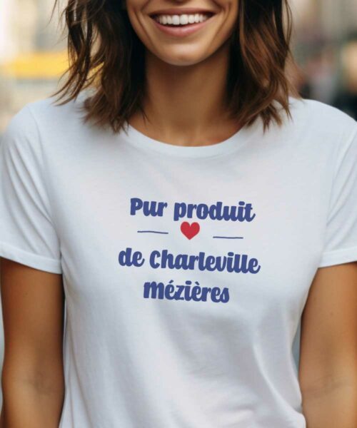 T-Shirt Blanc Pur produit de Charleville-Mézières Pour femme-1