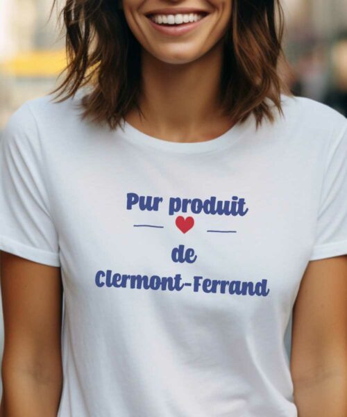 T-Shirt Blanc Pur produit de Clermont-Ferrand Pour femme-1