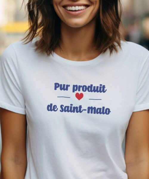 T-Shirt Blanc Pur produit de Saint-Malo Pour femme-1