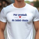 T-Shirt Blanc Pur produit de Saint-Malo Pour homme-1