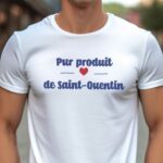 T-Shirt Blanc Pur produit de Saint-Quentin Pour homme-1