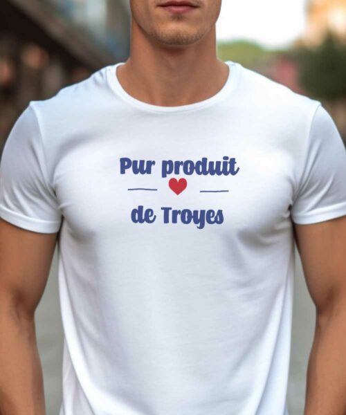 T-Shirt Blanc Pur produit de Troyes Pour homme-1