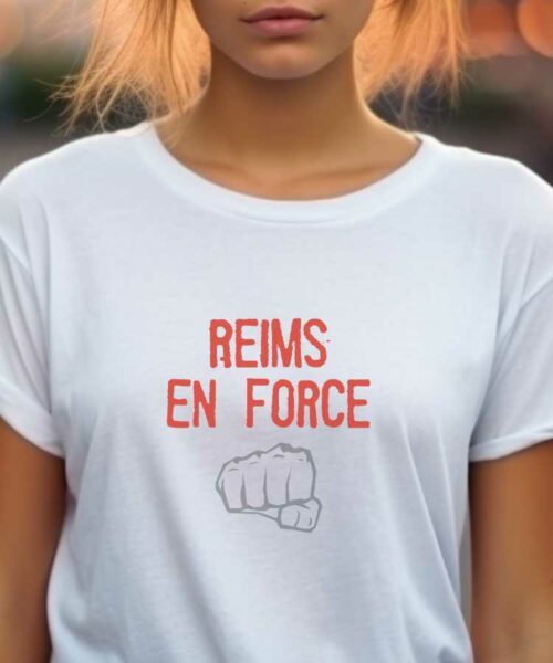 T-Shirt Blanc Reims en force Pour femme-2
