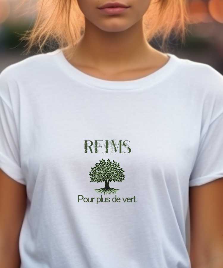 T-Shirt Blanc Reims pour plus de vert Pour femme-1