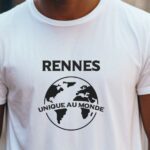T-Shirt Blanc Rennes unique au monde Pour homme-2