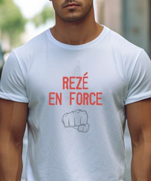 T-Shirt Blanc Rezé en force Pour homme-2