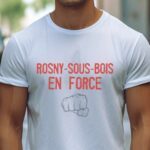 T-Shirt Blanc Rosny-sous-Bois en force Pour homme-2