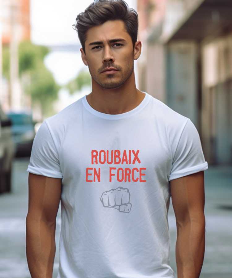 T-Shirt Blanc Roubaix en force Pour homme-1