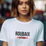 T-Shirt Blanc Roubaix je t'aime Pour femme-1