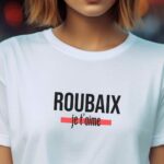 T-Shirt Blanc Roubaix je t'aime Pour femme-2