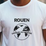 T-Shirt Blanc Rouen unique au monde Pour homme-2