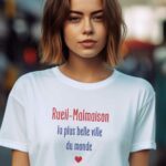 T-Shirt Blanc Rueil-Malmaison la plus belle ville du monde Pour femme-2