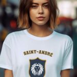 T-Shirt Blanc Saint-André blason Pour femme-1