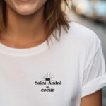 T-Shirt Blanc Saint-André de coeur Pour femme-1