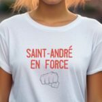 T-Shirt Blanc Saint-André en force Pour femme-2