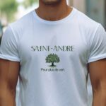 T-Shirt Blanc Saint-André pour plus de vert Pour homme-1