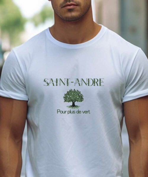 T-Shirt Blanc Saint-André pour plus de vert Pour homme-1