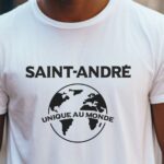 T-Shirt Blanc Saint-André unique au monde Pour homme-2