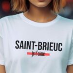 T-Shirt Blanc Saint-Brieuc je t'aime Pour femme-2