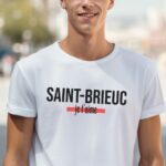 T-Shirt Blanc Saint-Brieuc je t'aime Pour homme-2