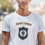 T-Shirt Blanc Saint-Denis blason Pour homme-2