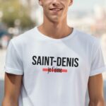 T-Shirt Blanc Saint-Denis je t'aime Pour homme-2