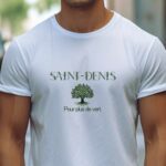 T-Shirt Blanc Saint-Denis pour plus de vert Pour homme-1