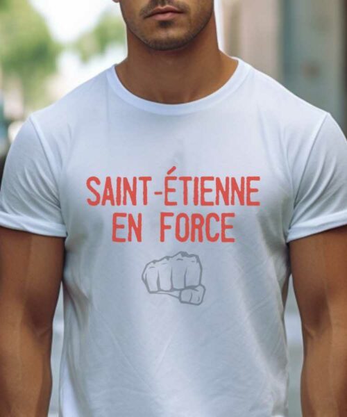 T-Shirt Blanc Saint-Étienne en force Pour homme-2