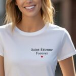 T-Shirt Blanc Saint-Étienne forever Pour femme-2