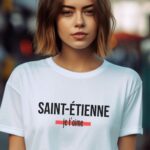 T-Shirt Blanc Saint-Étienne je t'aime Pour femme-1