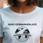 T-Shirt Blanc Saint-Germain-en-Laye unique au monde Pour femme-1