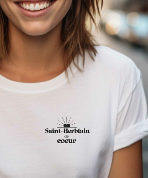 T-Shirt Blanc Saint-Herblain de coeur Pour femme-1