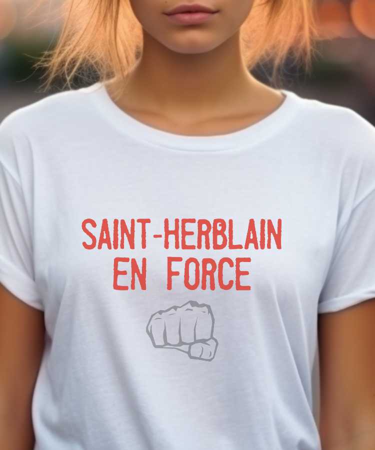 T-Shirt Blanc Saint-Herblain en force Pour femme-2