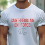 T-Shirt Blanc Saint-Herblain en force Pour homme-2