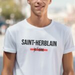 T-Shirt Blanc Saint-Herblain je t'aime Pour homme-2