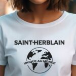 T-Shirt Blanc Saint-Herblain unique au monde Pour femme-1